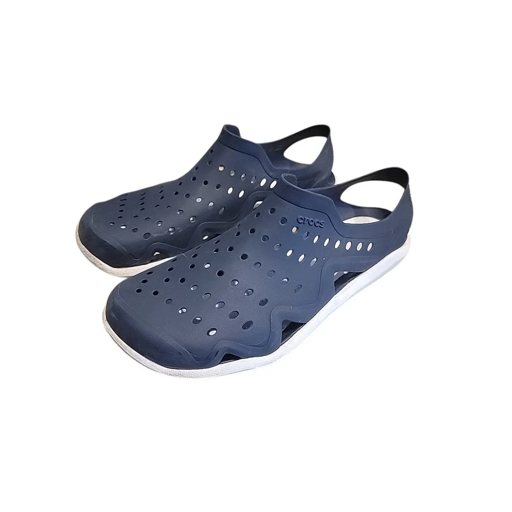 Crocs Iconic Comfort Sling Back Water Crocs Men's Size 7 (M) Navy/White